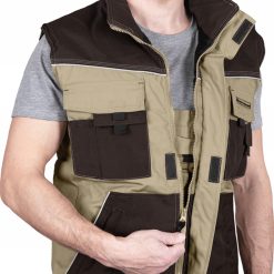 bezrękawnik ocieplany LH-FMNW-V beżowo-brązowy