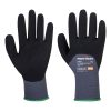 Rękawice Dermaflex Ultra Portwest A352 z pianką nitrylową 3/4 dłoni — szary/czarny, podkład 15-gauge