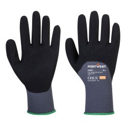 Rękawice Dermaflex Ultra Portwest A352 z pianką nitrylową 3/4 dłoni — szary/czarny, podkład 15-gauge