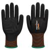 Rękawice robocze GP Grip 18 Portwest A375 z piaskowanym nitrylem — czarne, ergonomiczna konstrukcja 18-gauge