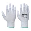 Rękawice antystatyczne ESD Portwest AB198 z powleczeniem PU na opuszkach palców — szare, opakowanie 12 par