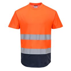 Dwukolorowy t-shirt siatkowy C395 Portwest