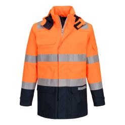 Trudnopalna i antystatyczna kurtka ostrzegawcza Bizflame Rain + Light Arc FR605 Portwest