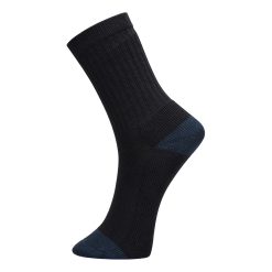 Skarpety robocze bawełniane Portwest SK13 Classic Cotton — czarne, wysokość 25 cm, bezszwowe palce