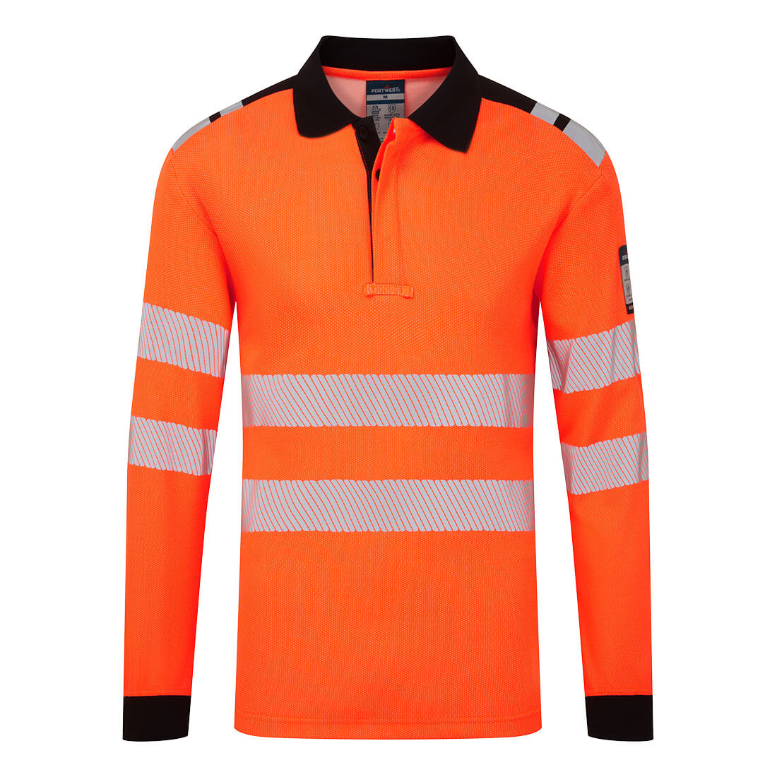 Koszulka polo z długim rękawem PW3 Modaflame Knit HVO FR FR734 Portwest