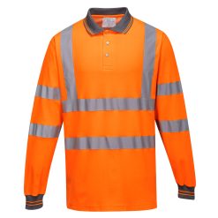 Koszulka polo ostrzegawcza Cotton Comfort z długimi rękawami S271 Portwest