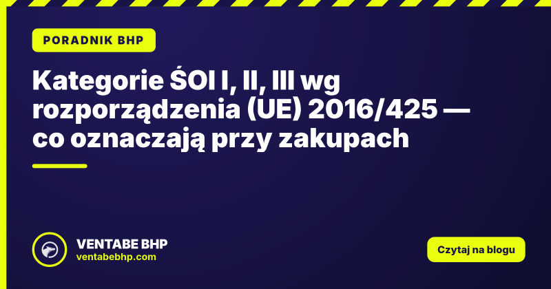 Kategorie ŚOI I, II, III wg rozporządzenia (UE) 2016/425 — co oznaczają przy zakupach
