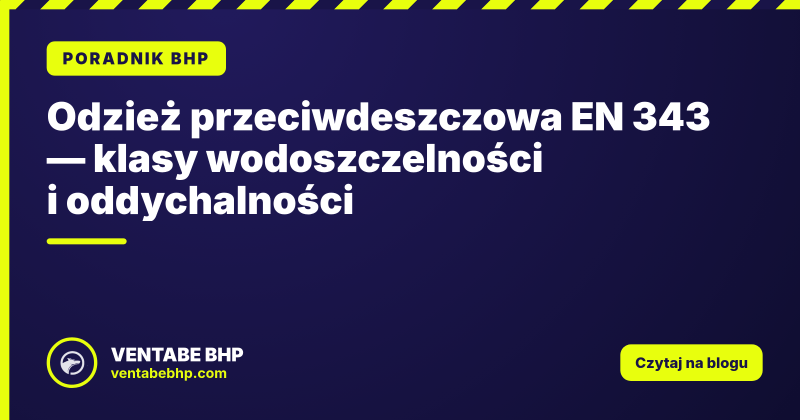 Odzież przeciwdeszczowa EN 343 — klasy wodoszczelności i oddychalności