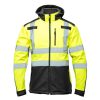 Kurtka softshell z granatową wstawką z pasami odblaskowymi Polstar Brixton Flash BF005 kat. II kl. 2 Żółty