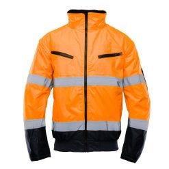Kurtka bomber 2w1 z kolorową wstawką Polstar Benefit Hi-Vis kat. II kl. 3 Granatowy/pomarańczowy