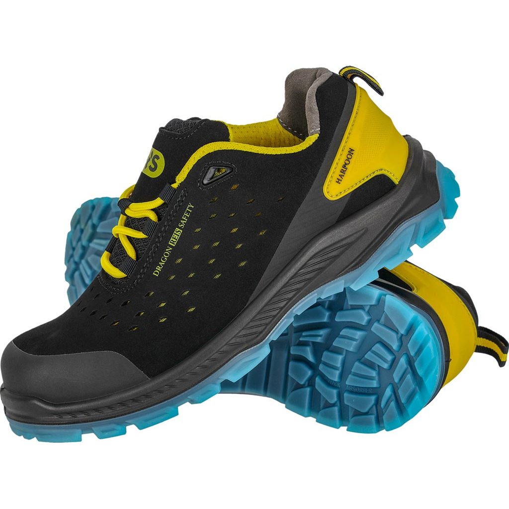 Buty bezpieczne Reis BCHARPOON-P – S1PS SR FO Czarno-żółto-niebieski