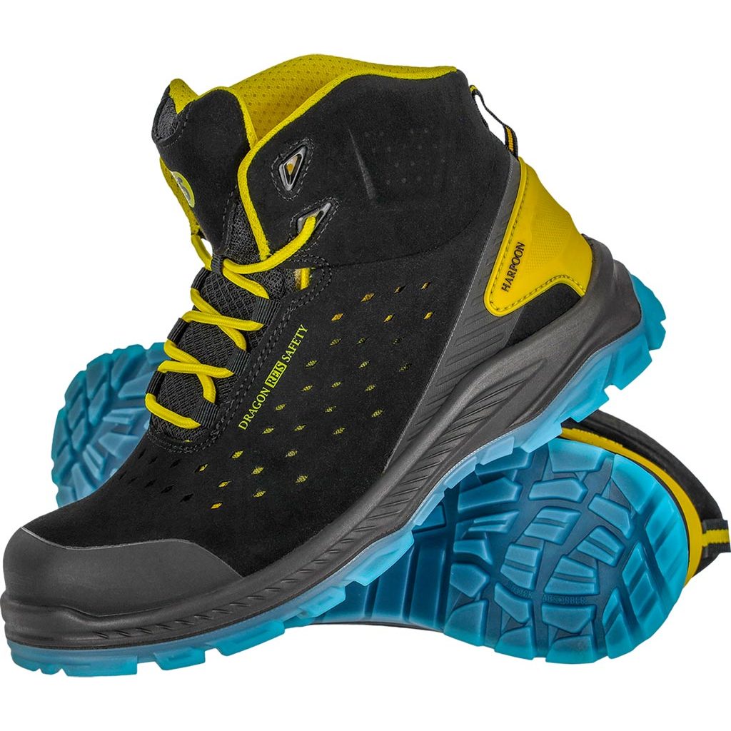Buty bezpieczne Reis BCHARPOON-T – S1PS SR FO Czarno-żółto-niebieski