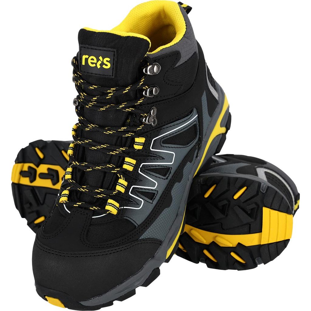 Buty bezpieczne Reis BCRAD-T – S1 PS SR Czarno-szaro-źółty