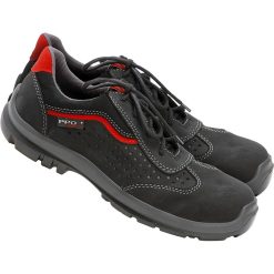 Buty bezpieczne PPO PP BPPOP502 – S1 P SRC Czarno-szaro-czerwony
