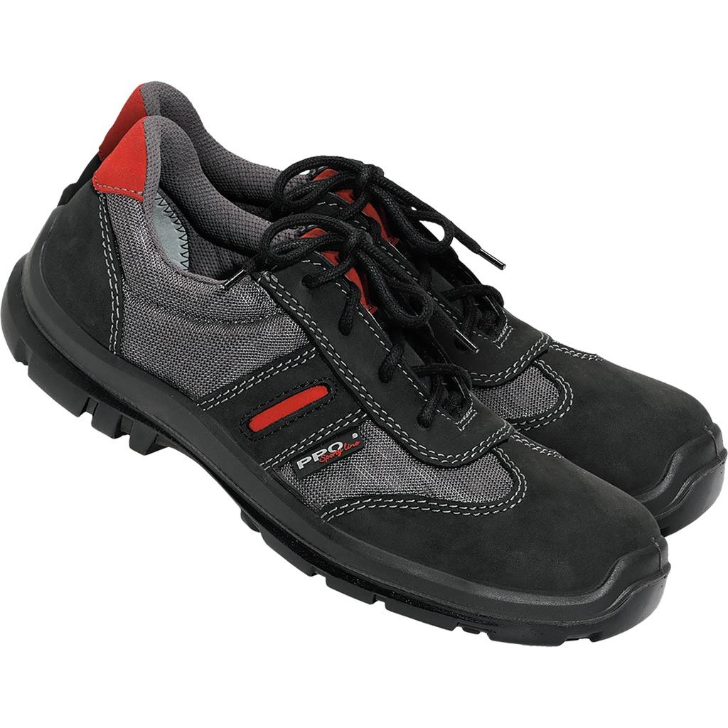 Buty bezpieczne PPO PP BPPOP503 – S1 SRC Czarno-szaro-czerwony
