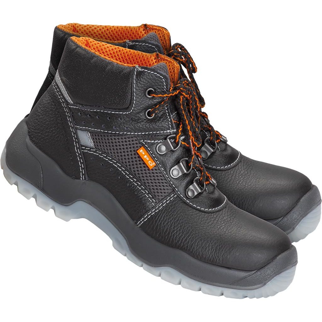 Buty bezpieczne PPO PP BPPOT055 – S1 FO Czarno-szaro-pomarańczowy