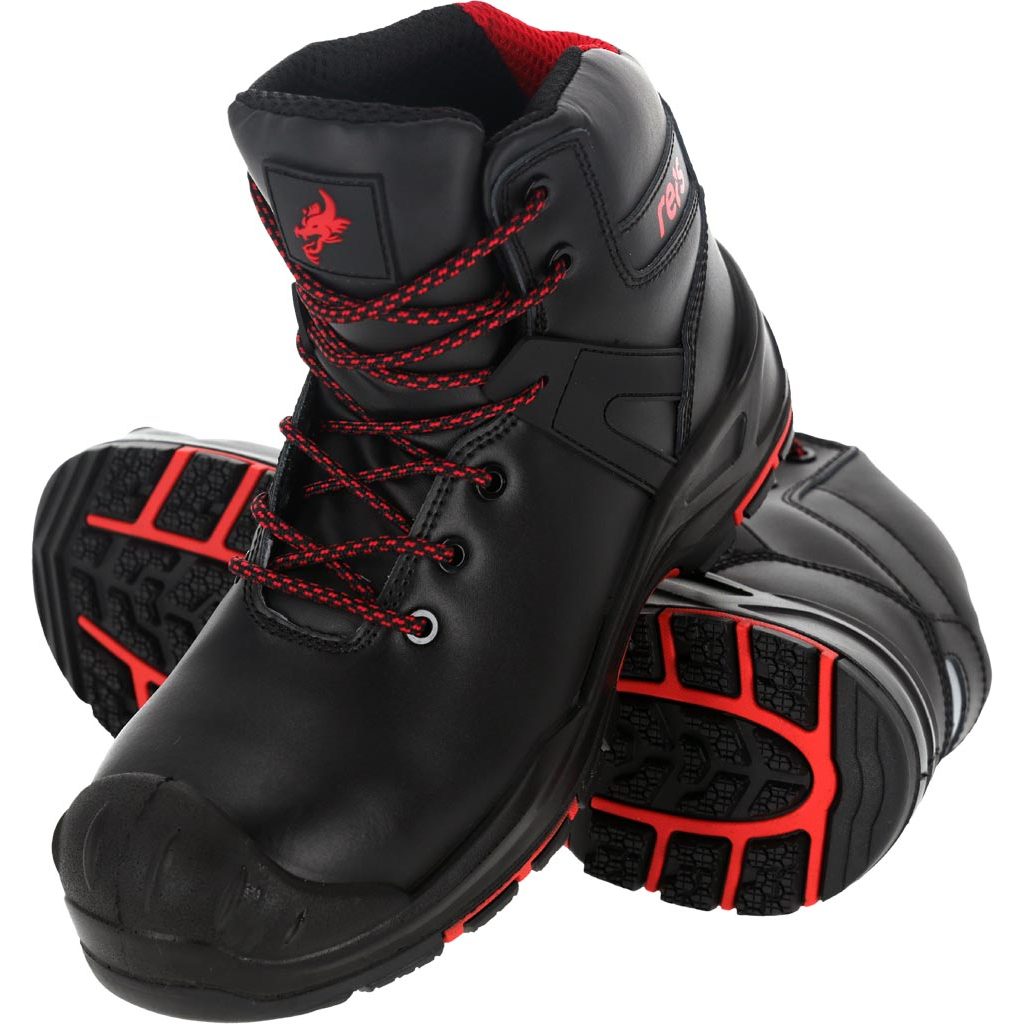 Buty bezpieczne Reis BRAXER – S3L SR FO HRO Czarno-czerwony