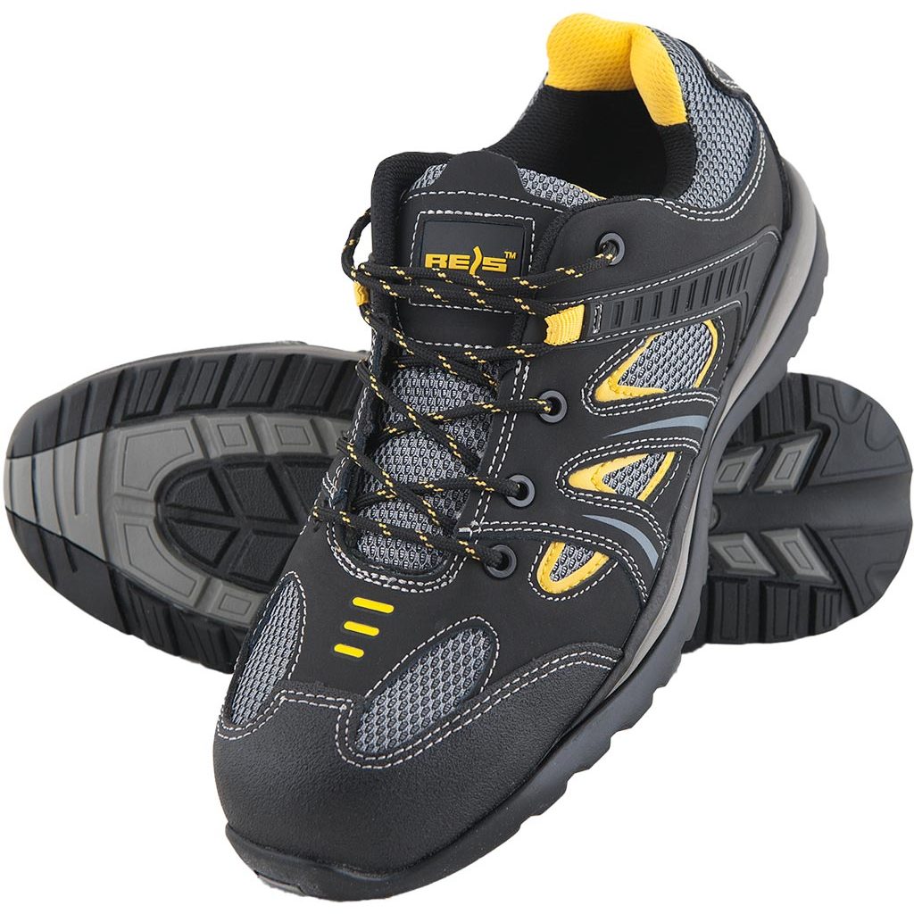 Buty bezpieczne Reis BRFROG – S1P SRA Czarno-szaro-źółty