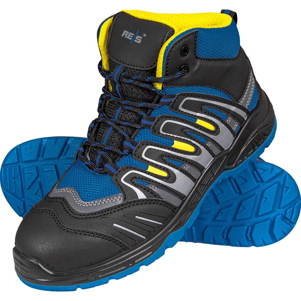 Buty bezpieczne Reis BRSWEDEN-T – S1P SRC Czarno-niebiesko-żółty