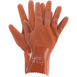 Rękawice ochronne Honeywell HW-REDGRIP – PCV, EN 388, EN ISO 374-1 typ B, opak. 10 par Czerwony