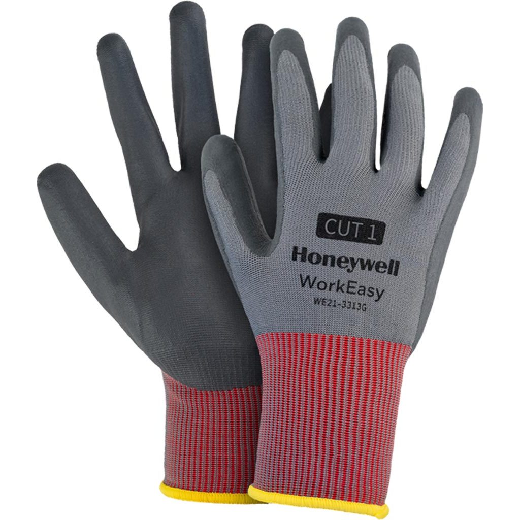 Rękawice ochronne Honeywell HW-WORK3313 – nitryl, EN 388, opak. 10 par Szaro-czerwony