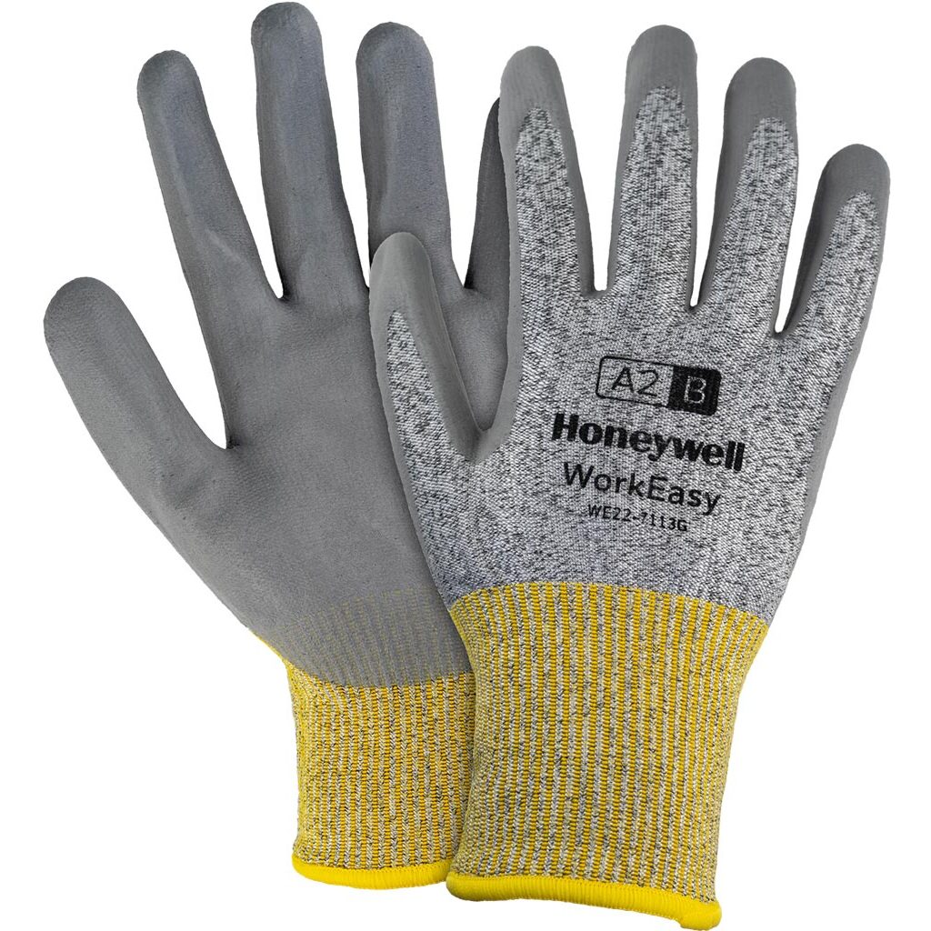 Rękawice ochronne Honeywell HW-WORK7113 – poliuretan, opak. 10 par Stalowo-żółty