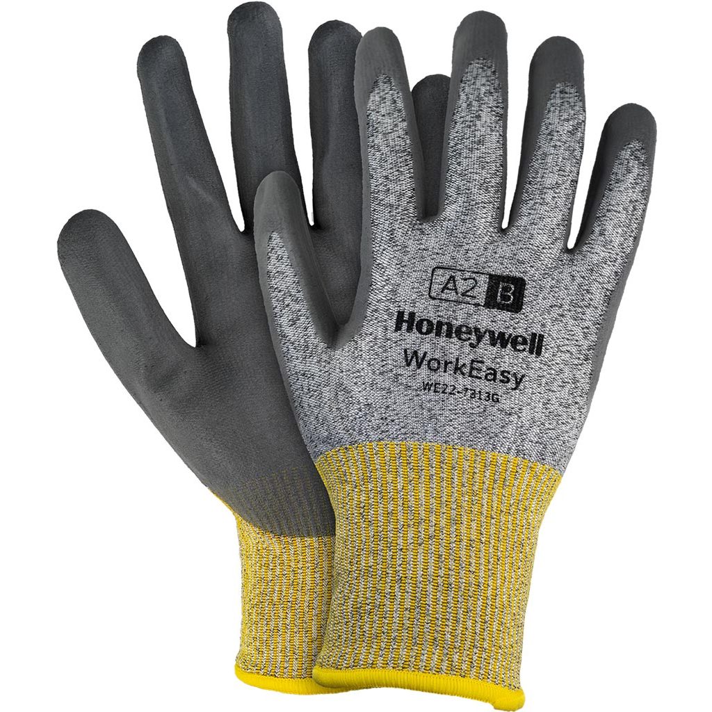 Rękawice ochronne Honeywell HW-WORK7313 – nitryl, EN 388, opak. 10 par Stalowo-żółty