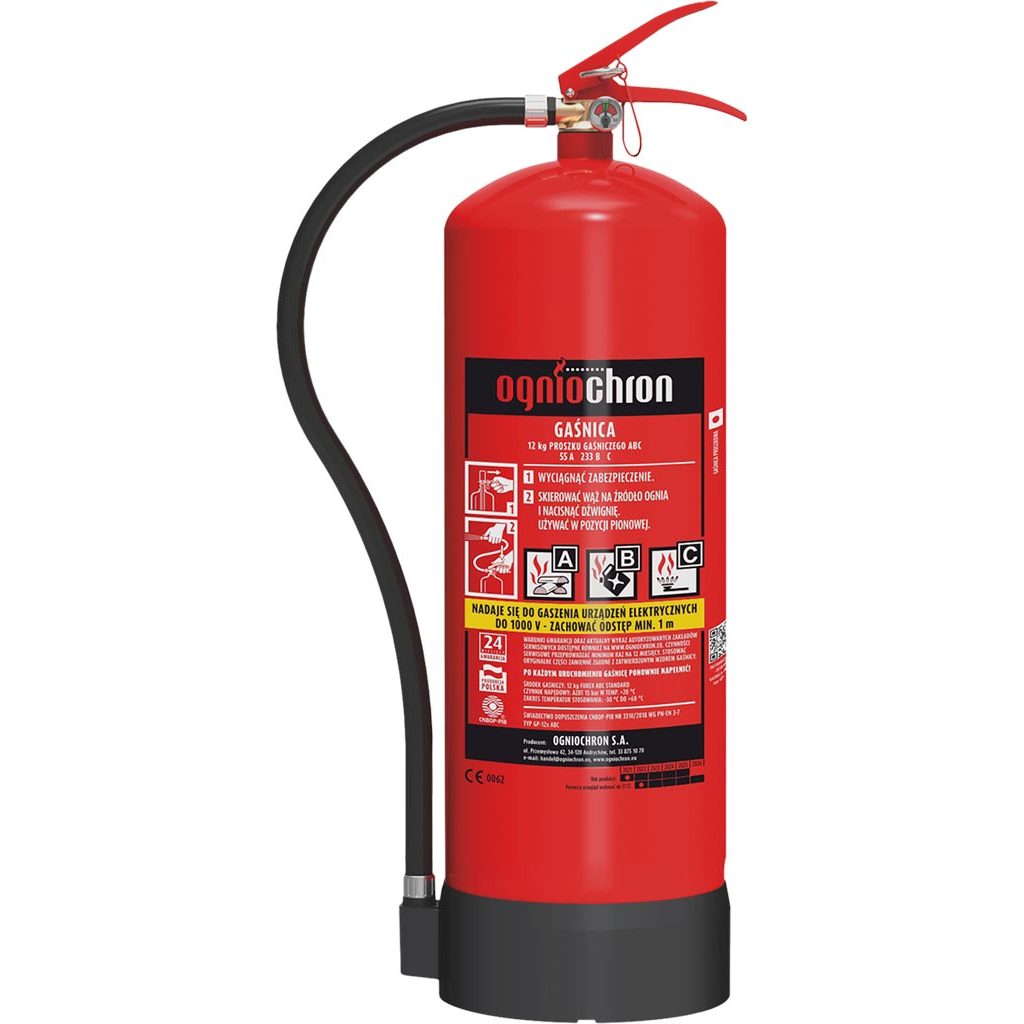 Gaśnica proszkowa Ogniochron OGP-12XABC-E 12 kg Czerwony