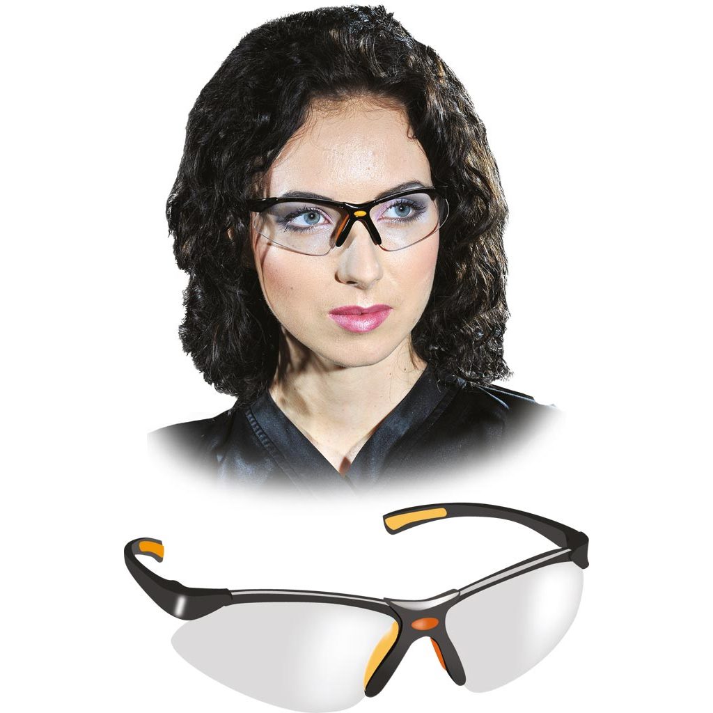 Okulary ochronne Reis OO-DAKOTA Transparentno-czarno-pomarańczowy