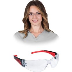 Okulary ochronne Reis OO-FARGO – EN 166 Transparentno-czarno-czerwony