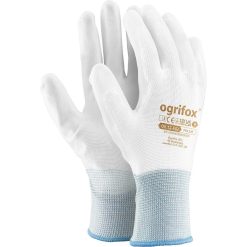 Rękawice ochronne Ogrifox OX-POLIUR OX.12.442 – poliuretan Biało-biały