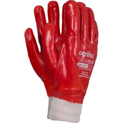 Rękawice ochronne Ogrifox OX-PVC OX.16.375 – PCV, opak. 120 par Czerwony
