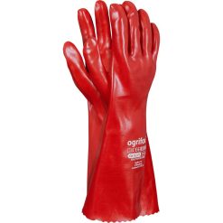 Rękawice ochronne Ogrifox OX-PVC40 OX.16.377 – PCV, opak. 60 par Czerwony