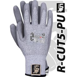 Rękawice ochronne Reis R-CUT5-PU – poliuretan, EN 388, opak. 12 par Czarno-biało-szary