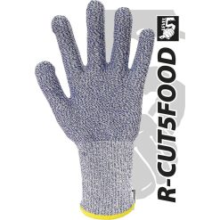 Rękawice ochronne Reis R-CUT5FOOD – przędza techniczna, EN 388, opak. 6 szt. Niebiesko-biały
