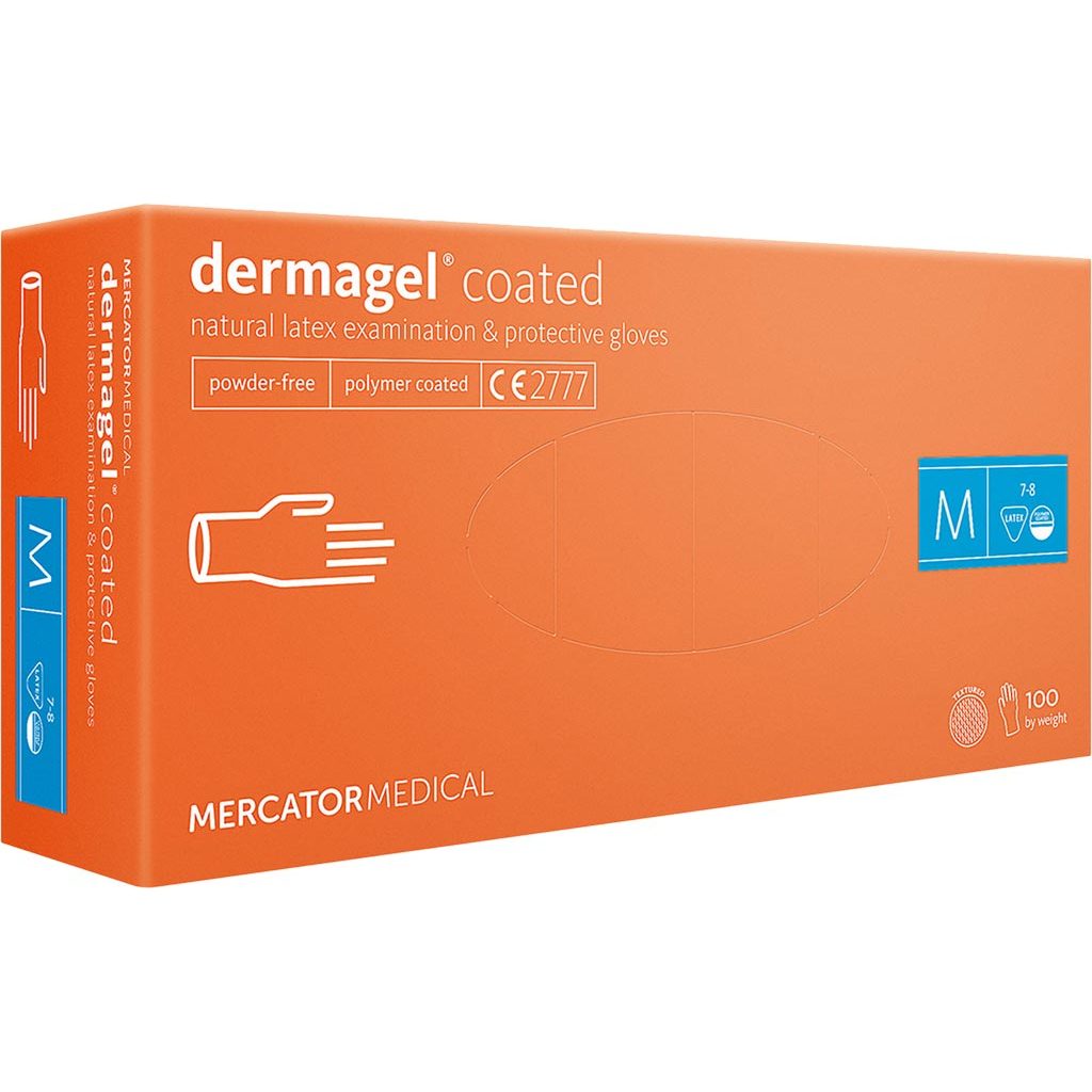 Rękawice lateksowe Mercator Medical RMM-DERMAGEL – lateks Kremowy