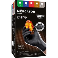 Rękawice nitrylowe Mercator Medical RMM-GRIP-OBO – nitryl Czarny