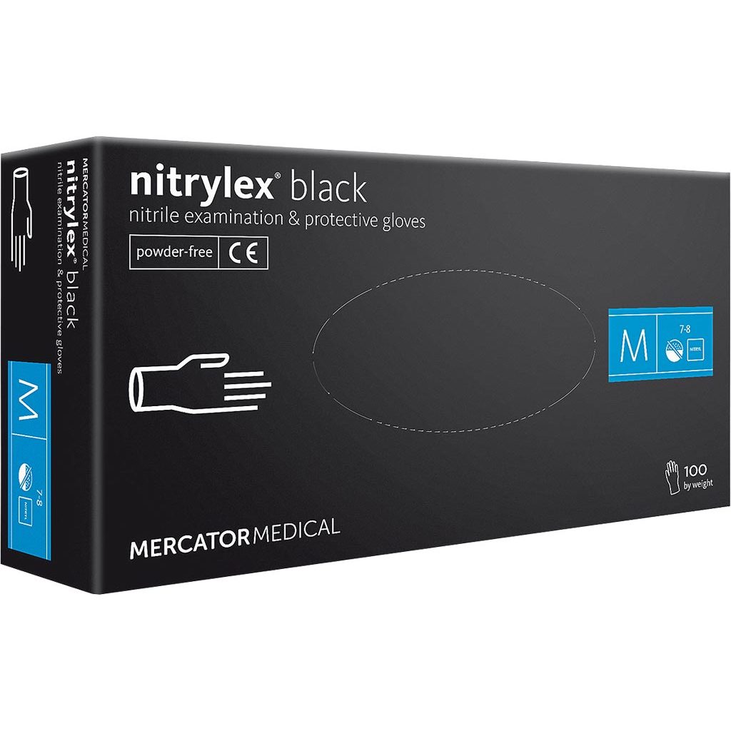 Rękawice nitrylowe Mercator Medical RMM-NITBLACK – nitryl Czarny