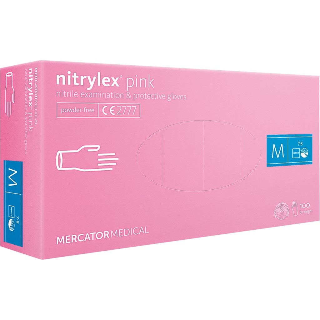 Rękawice nitrylowe Mercator Medical RMM-NITPINK – nitryl Jasnoróżowy