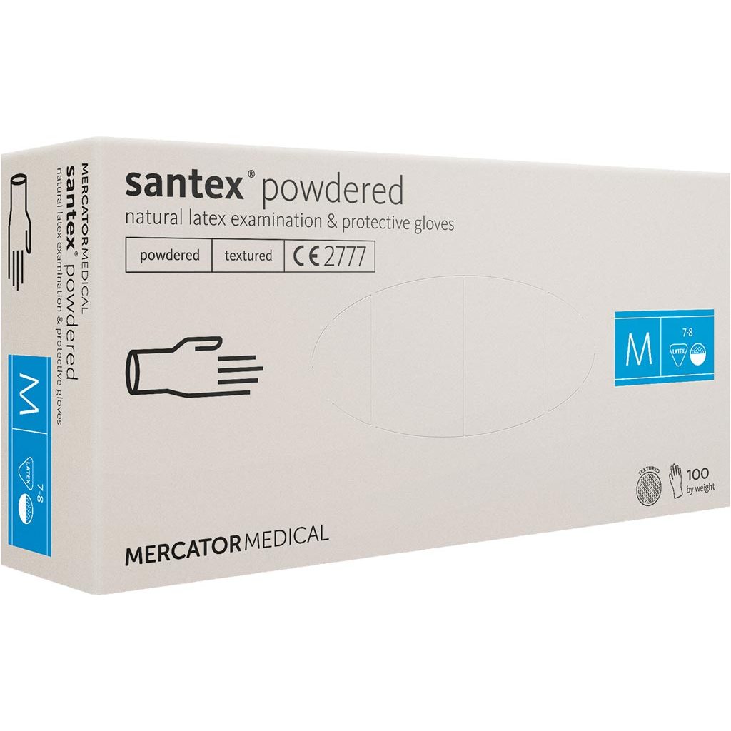 Rękawice lateksowe Mercator Medical RMM-SANTEXFT – lateks Kremowy