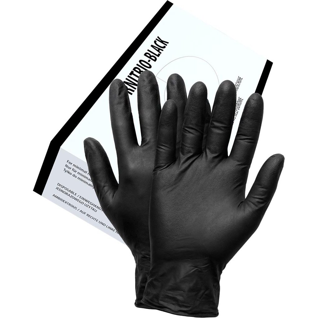 Rękawice nitrylowe Reis RNITRIO-BLACK – nitryl Czarny