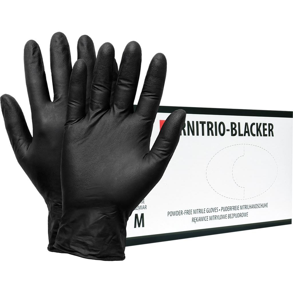 Rękawice nitrylowe Reis RNITRIO-BLACKER – nitryl Czarny